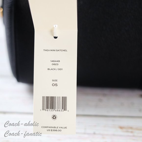 NWT Tory Burch 146449 Thea Mini Satchel Leather Crossbody in Black - Picture 8 of 11